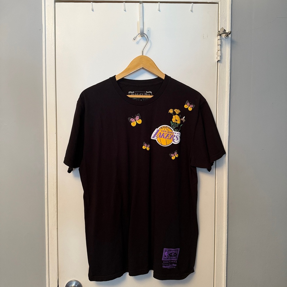 Mitchell & Ness Los Angeles Lakers Floral 3D Print T-shirt